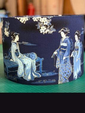 Geisha Cherry Blossom Drum Lampshade